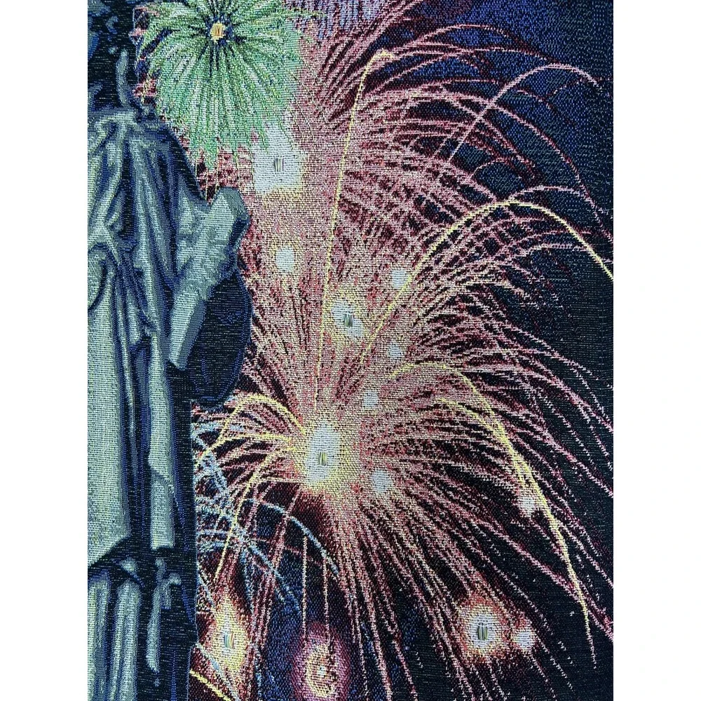 Oversized 3 Ft Statue of Liberty Woven Tapestry Wall Hanging Americana 36x25